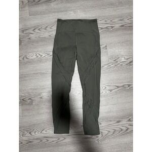 Lululemon Olive‎ Green Mesh High Rise Workout Leggings Size 6 Womens Gym Running